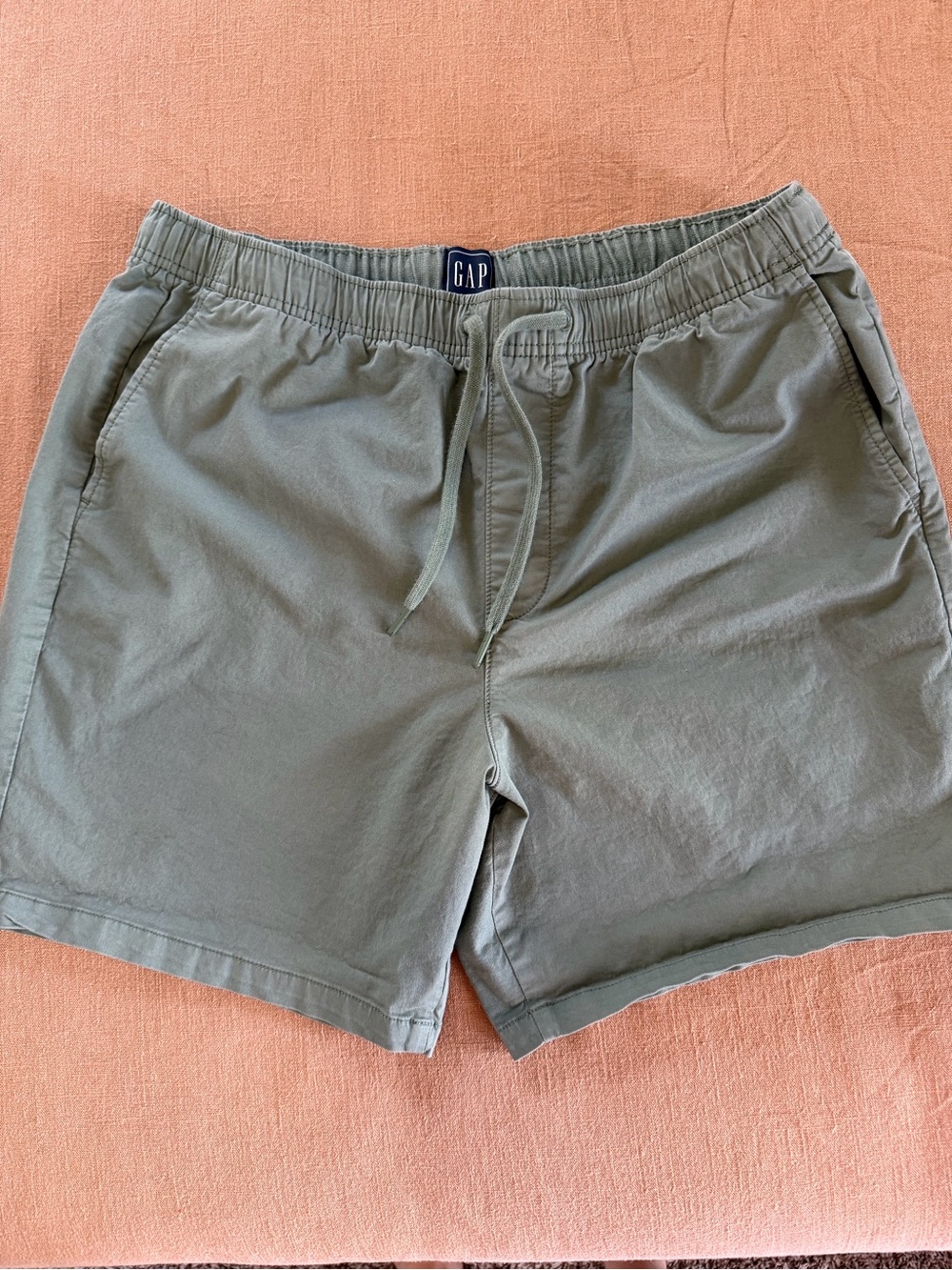 GAP Men's Sage Green Elastic-Waist Athletic Shorts